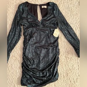 NWT Altar’d State Sequin Ruched Cocktail Dress